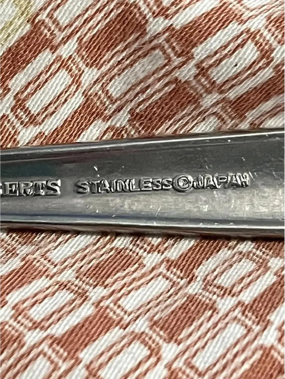 Set of 8 Stanley Roberts Glossy Etched Rose Floral Silver Forks Made in Japan